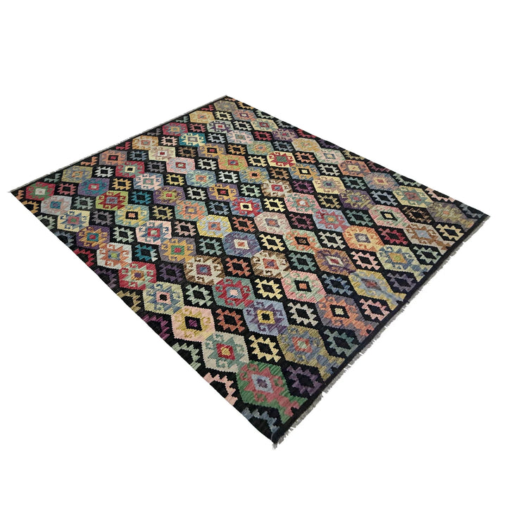 Afghan Vegetable Kilim Rug 6' 7" x 9' 7" Flat-Weave | No. AL339453