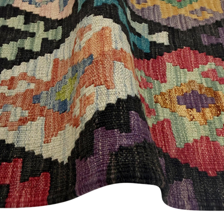 Afghan Vegetable Kilim Rug 6' 7" x 9' 7" Flat-Weave | No. AL339453