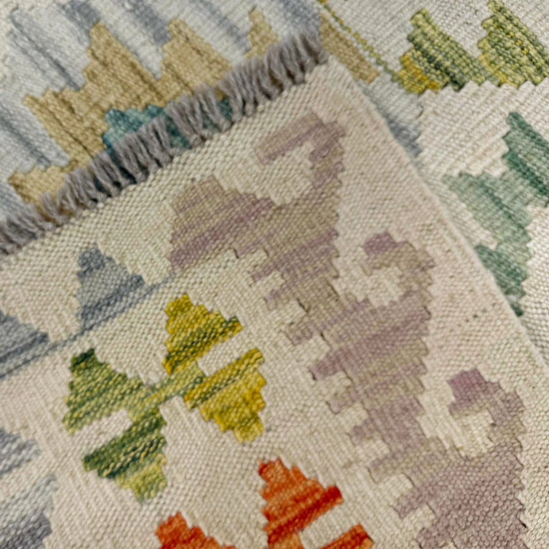 Afghan Vegetable Kilim Rug 2'9" x 4'2" Flat-Weave | No. AL339838