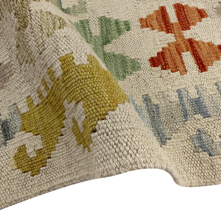 Afghan Vegetable Kilim Rug 2'9" x 4'2" Flat-Weave | No. AL339838