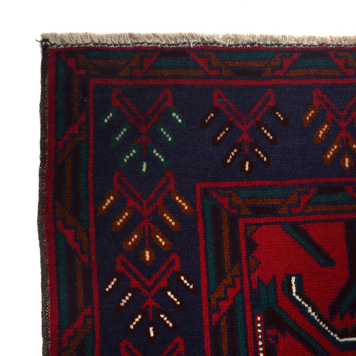 Blue Afghan Baluchi Rug 6' 5" x 9' 7" Hand-Knotted | No. AL34012