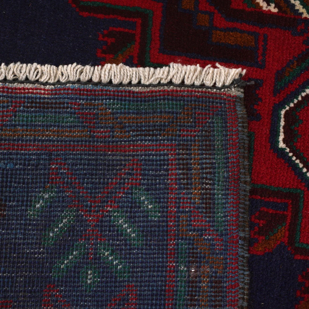 Blue Afghan Baluchi Rug 6' 5" x 9' 7" Hand-Knotted | No. AL34012
