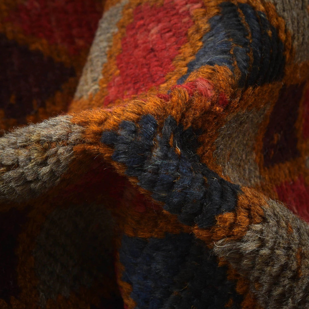Orange Afghan Baluchi Rug 3' 9" x 6' 2" Hand-Knotted | No. AL34063