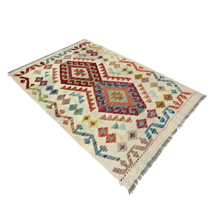 Afghan Kilim Rug 2' 10" x 4' 2" Flat-Weave | No. AL34079