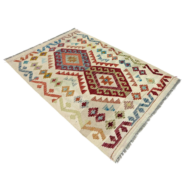 Afghan Kilim Rug 2' 10" x 4' 2" Flat-Weave | No. AL34079