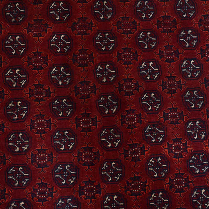 Red Afghan Khoja Roshnai Rug 6' 6" x 9' 6" Hand-Knotted | No. AL34091