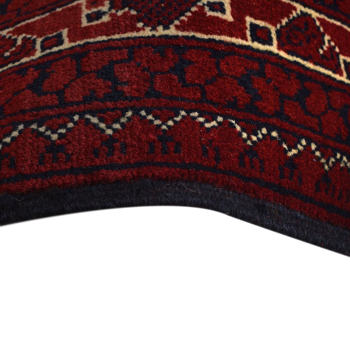 Red Afghan Khoja Roshnai Rug 6' 6" x 9' 6" Hand-Knotted | No. AL34091