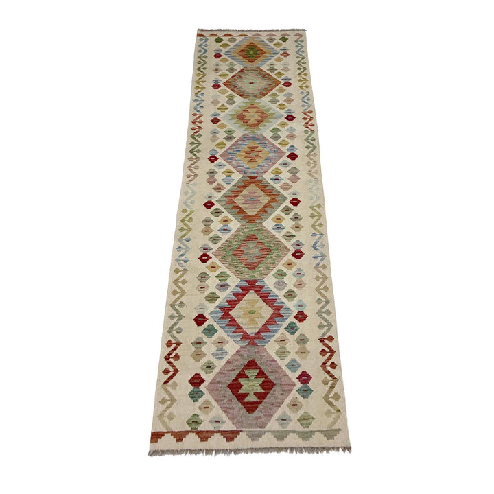 Afghan Vegetable Kilim Rug 2' 8" x 9' 9" Flat-Weave | No. AL341041