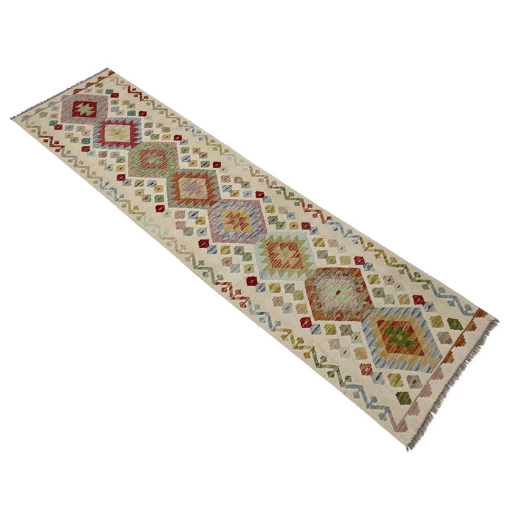 Afghan Vegetable Kilim Rug 2' 8" x 9' 9" Flat-Weave | No. AL341041