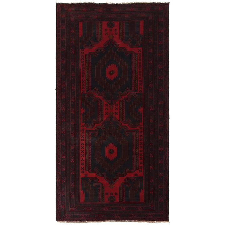 Afghan Baluchi Rug 4' 1" x 8' 1" Hand-Knotted | No. AL34131