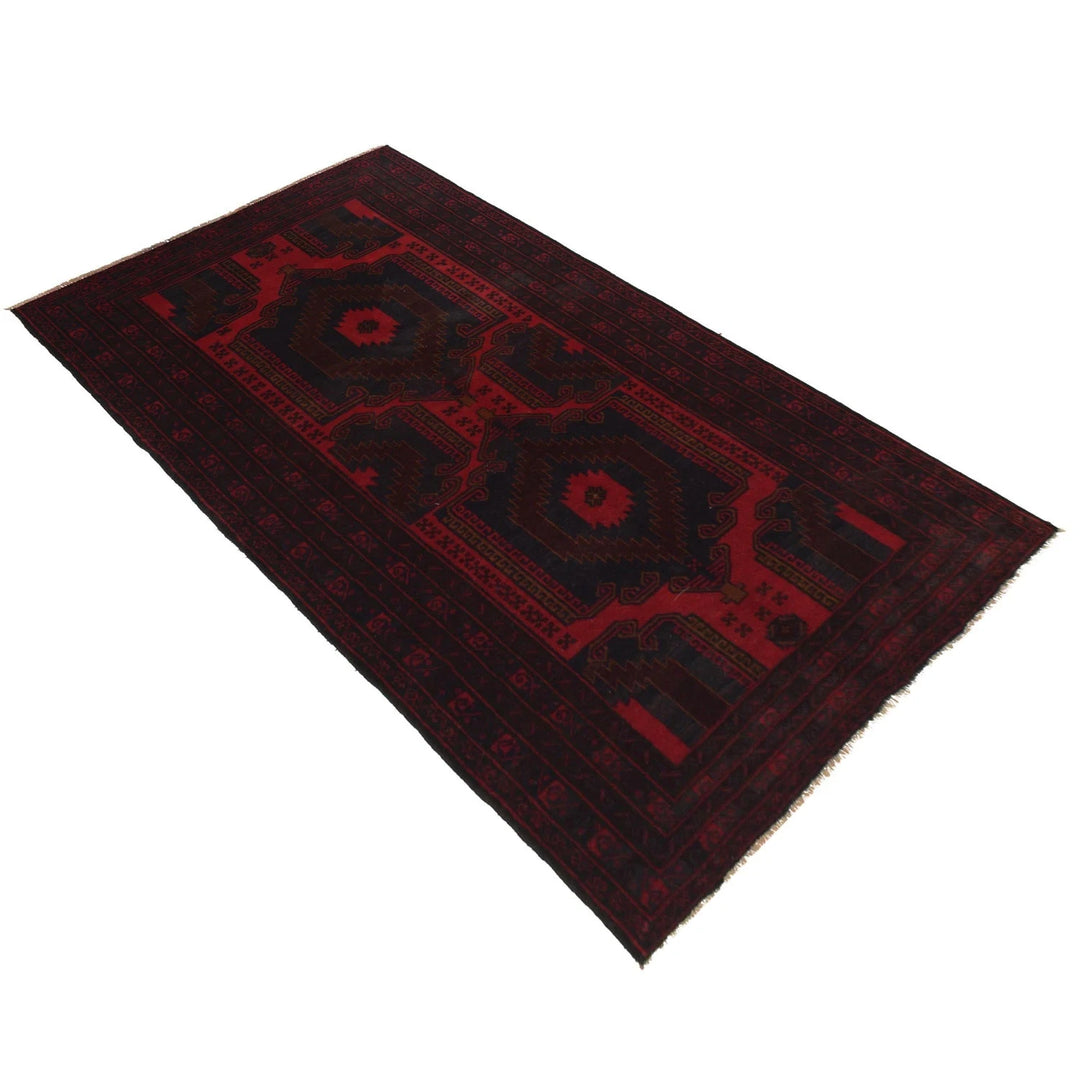 Afghan Baluchi Rug 4' 1" x 8' 1" Hand-Knotted | No. AL34131