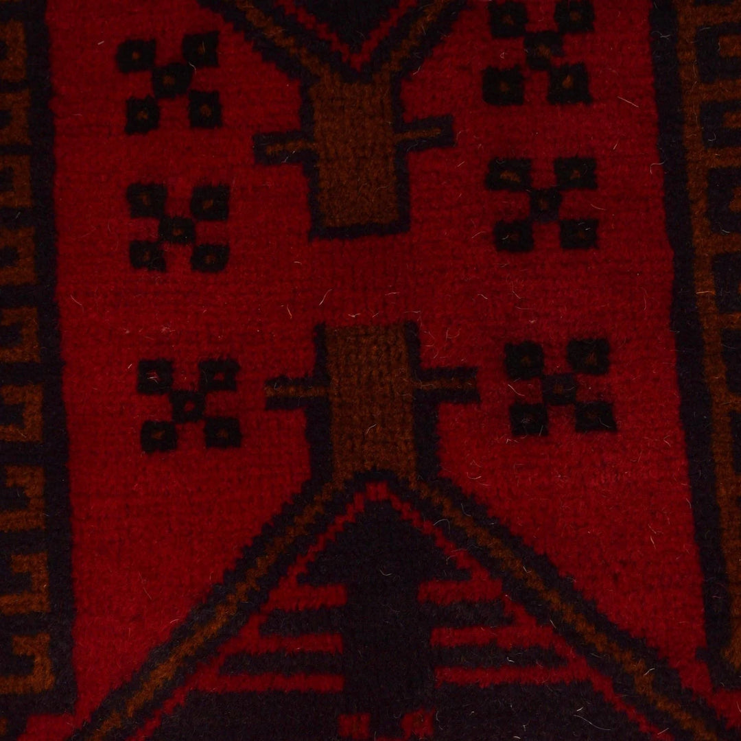 Afghan Baluchi Rug 4' 1" x 8' 1" Hand-Knotted | No. AL34131