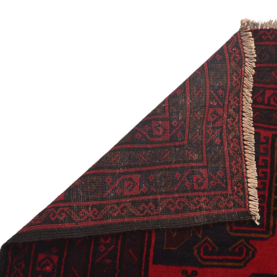 Afghan Baluchi Rug 4' 1" x 8' 1" Hand-Knotted | No. AL34131
