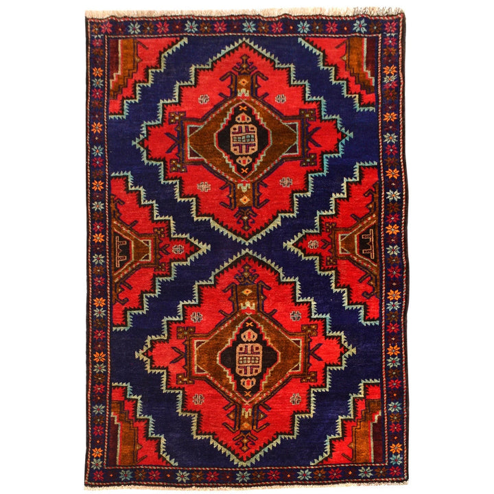 Afghan Baluchi Rug 4' 1" x 6' 6" Hand-Knotted | No. AL34198