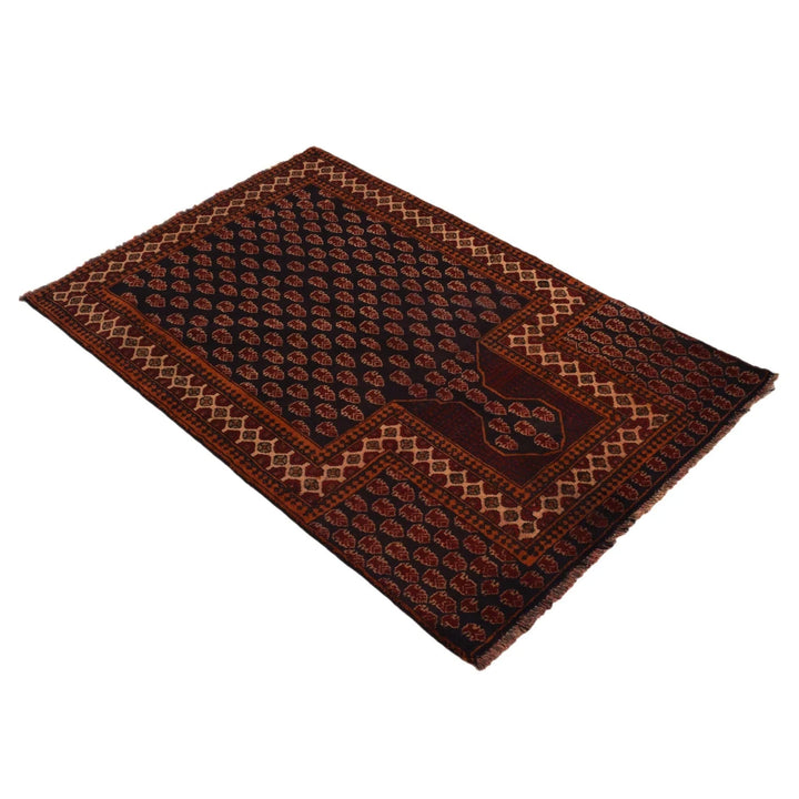 Afghan Prayer Rug 2' 8" x 4' 2" Hand-Knotted | No. AL34220