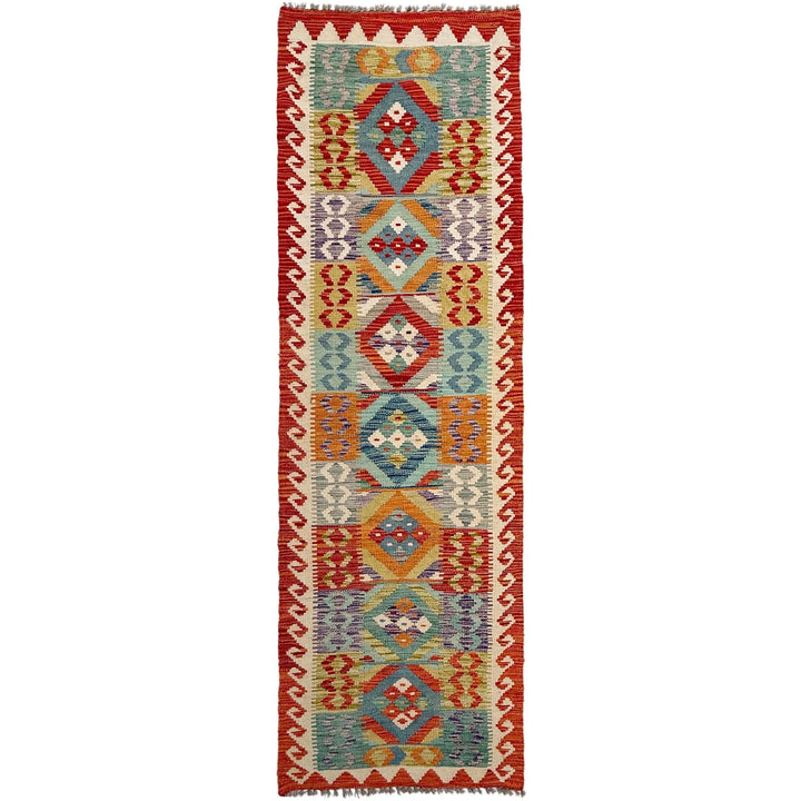 Afghan Vegetable Kilim Rug 2' 7" x 9' 1" Flat-Weave | No. AL342230