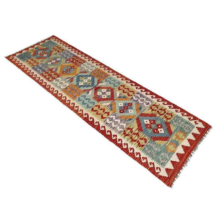 Afghan Vegetable Kilim Rug 2' 7" x 9' 1" Flat-Weave | No. AL342230