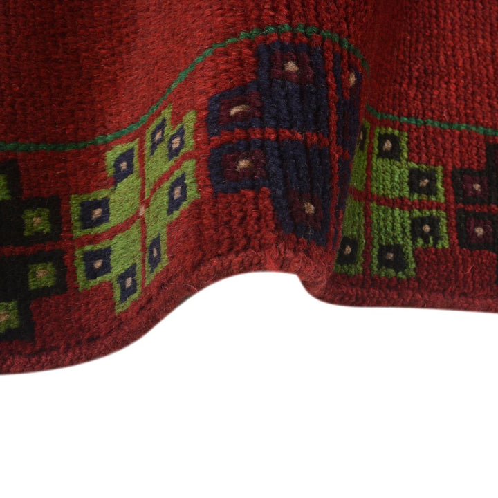 Red Afghan Baluchi Rug 4' 2" x 6' 8" Hand-Knotted | No. AL34296