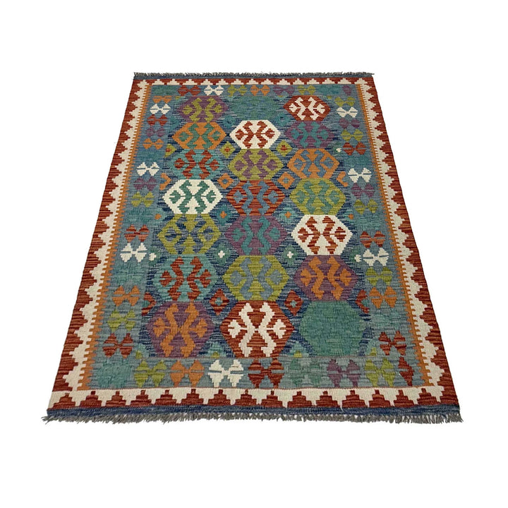 Afghan Kilim Rug 3' 6" x 5' 3" Flat-Weave | No. AL34505