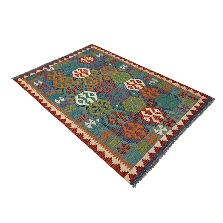 Afghan Kilim Rug 3' 6" x 5' 3" Flat-Weave | No. AL34505