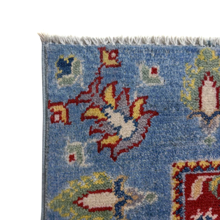 Blue Afghan Bakhtiar Runner Rug 2' 8" x 9' 8" Hand-Knotted | No. AL34673