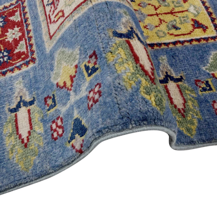 Blue Afghan Bakhtiar Runner Rug 2' 8" x 9' 8" Hand-Knotted | No. AL34673