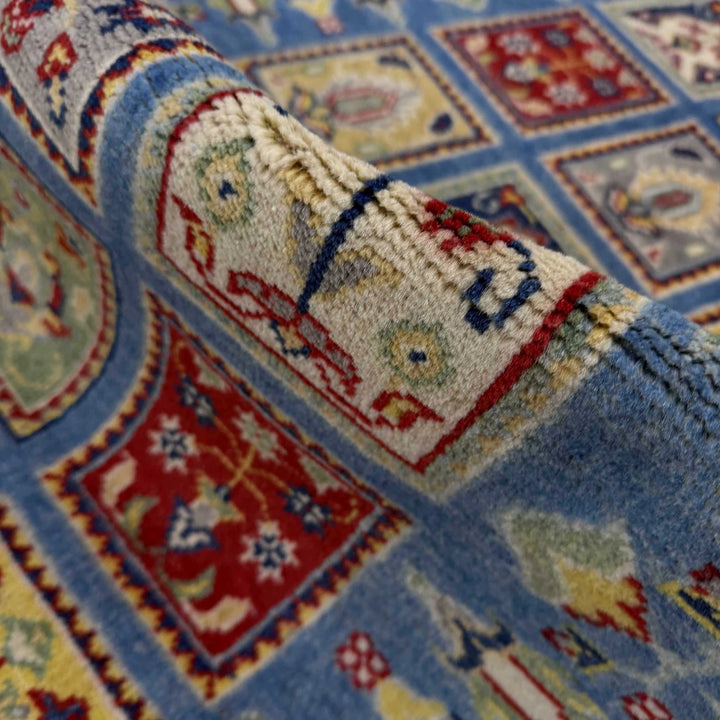 Blue Afghan Bakhtiar Runner Rug 2' 8" x 9' 8" Hand-Knotted | No. AL34673