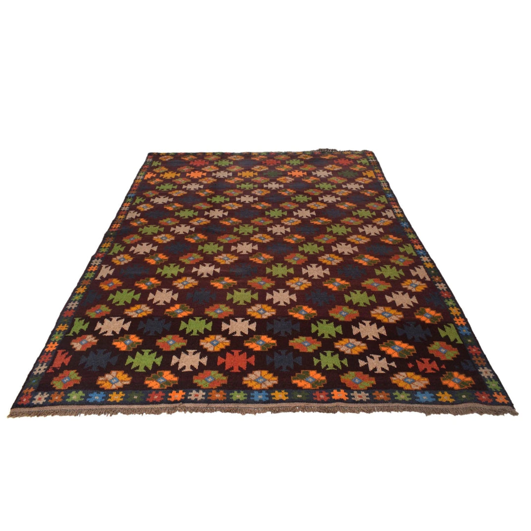 Tan Afghan Kohistani Rug 5' 11" x 8' 4" Hand-Knotted | No. AL34685