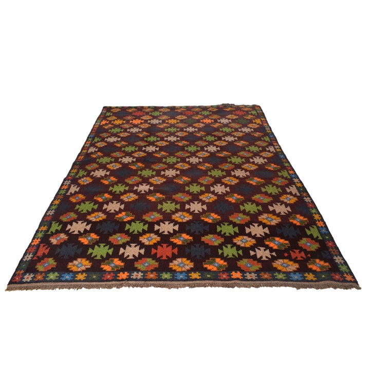 Tan Afghan Kohistani Rug 5' 11" x 8' 4" Hand-Knotted | No. AL34685