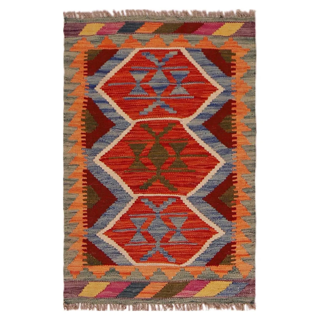 Afghan Kilim Rug 2' 0" x 3' 1" Flat-Weave | No. AL34767