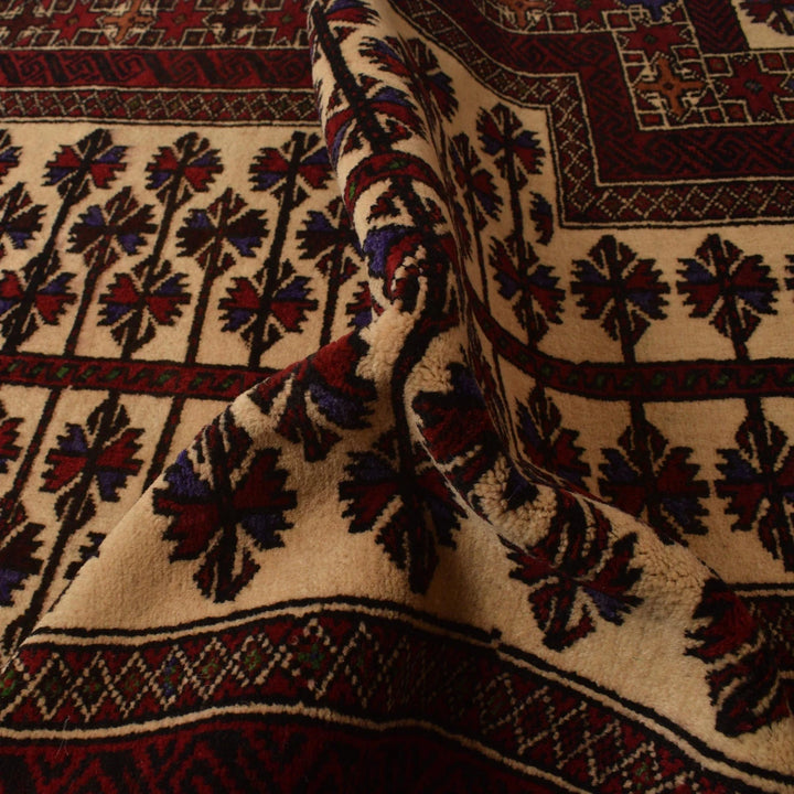 Afghan Prayer Rug 3' 1" x 4' 4" Hand-Knotted | No. AL34831