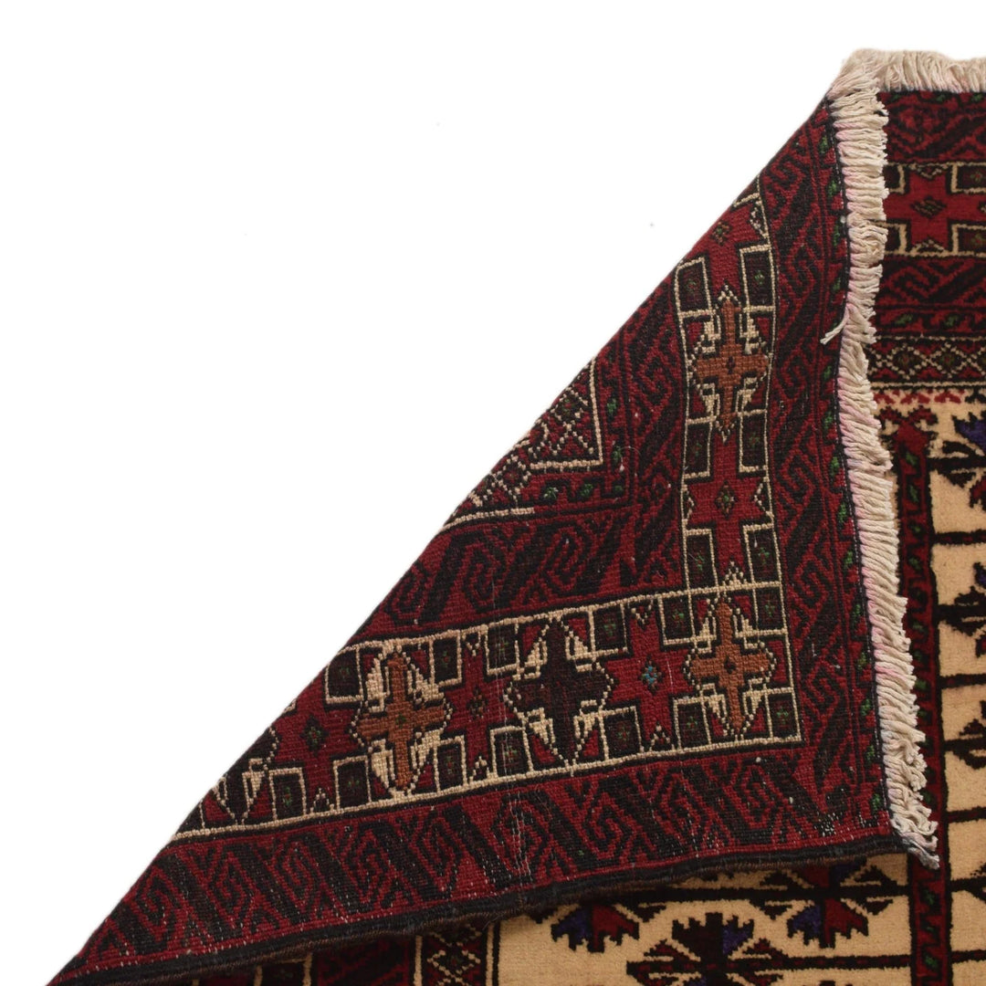 Afghan Prayer Rug 3' 1" x 4' 4" Hand-Knotted | No. AL34831