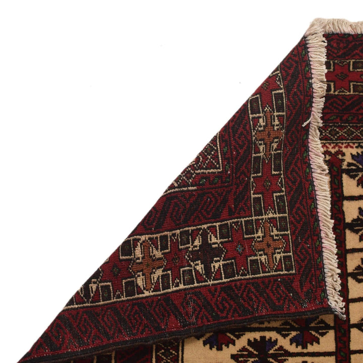 Afghan Prayer Rug 3' 1" x 4' 4" Hand-Knotted | No. AL34831