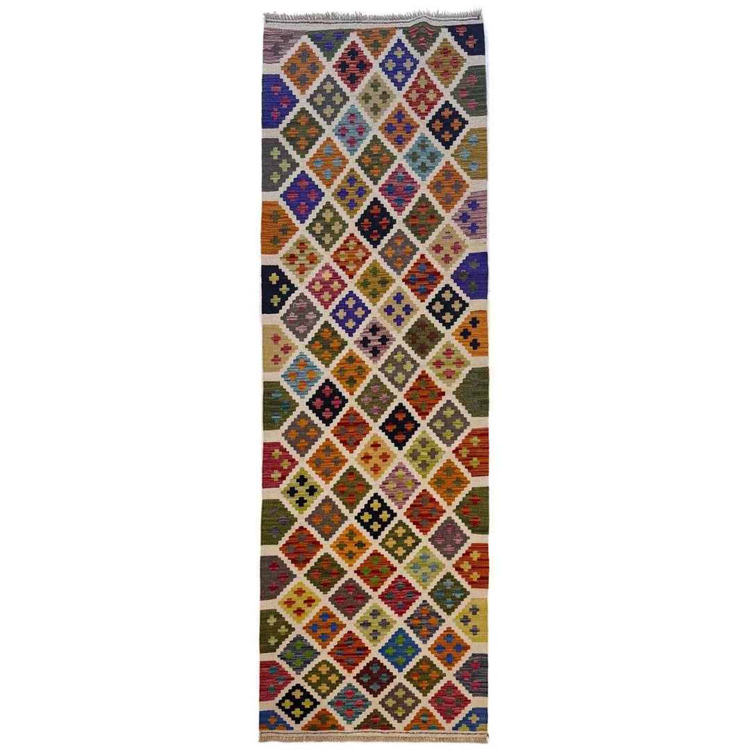 Afghan Kilim Rug 2' 6" x 9' 4" Flat-Weave | No. AL34840