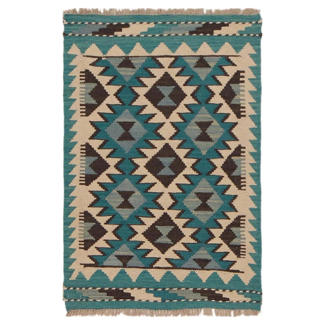 Afghan Kilim Rug 2' 1" x 3' 1" Flat-Weave | No. AL34842