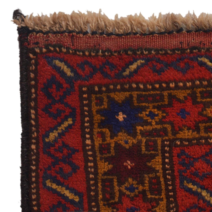 Red Afghan Prayer Rug 2' 11" x 4' 6" Hand-Knotted | No. AL35012