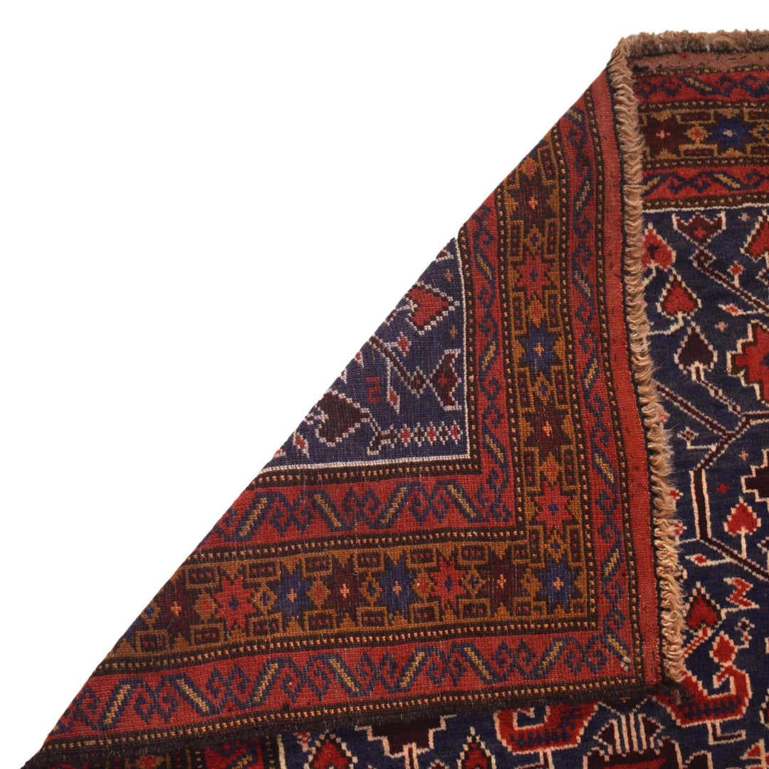 Red Afghan Prayer Rug 2' 11" x 4' 6" Hand-Knotted | No. AL35012