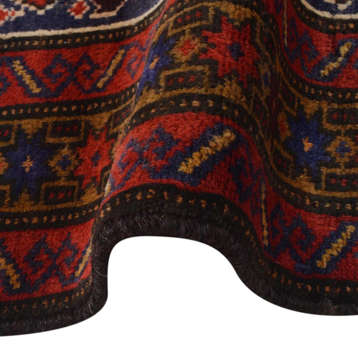 Red Afghan Prayer Rug 2' 11" x 4' 6" Hand-Knotted | No. AL35012