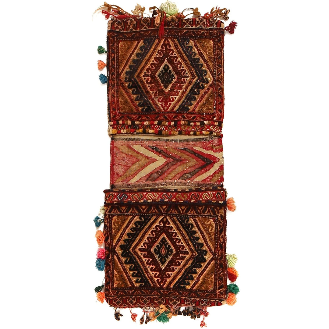 Afghan Belouch Saddle Bag 1' 3" x 2' 11" Hand-Knotted | No. AL35030