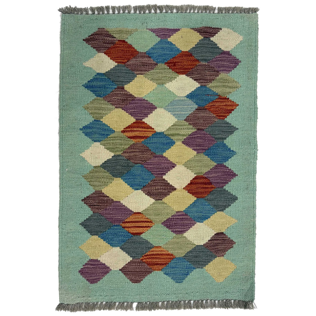 Afghan Kilim Rug 1' 11" x 2' 9" Flat-Weave | No. AL35080