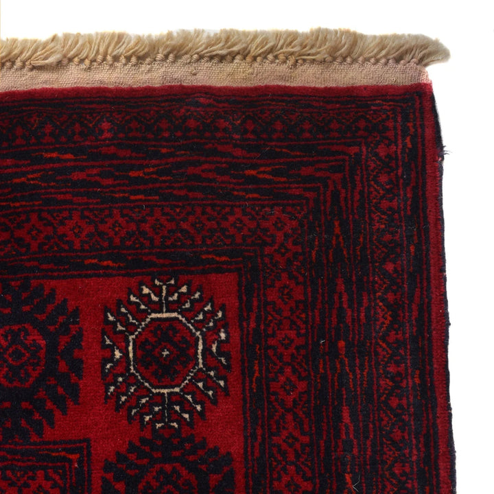 Red Afghan Bokhara Rug 8' 3" x 10' 10" Hand-Knotted | No. AL35109