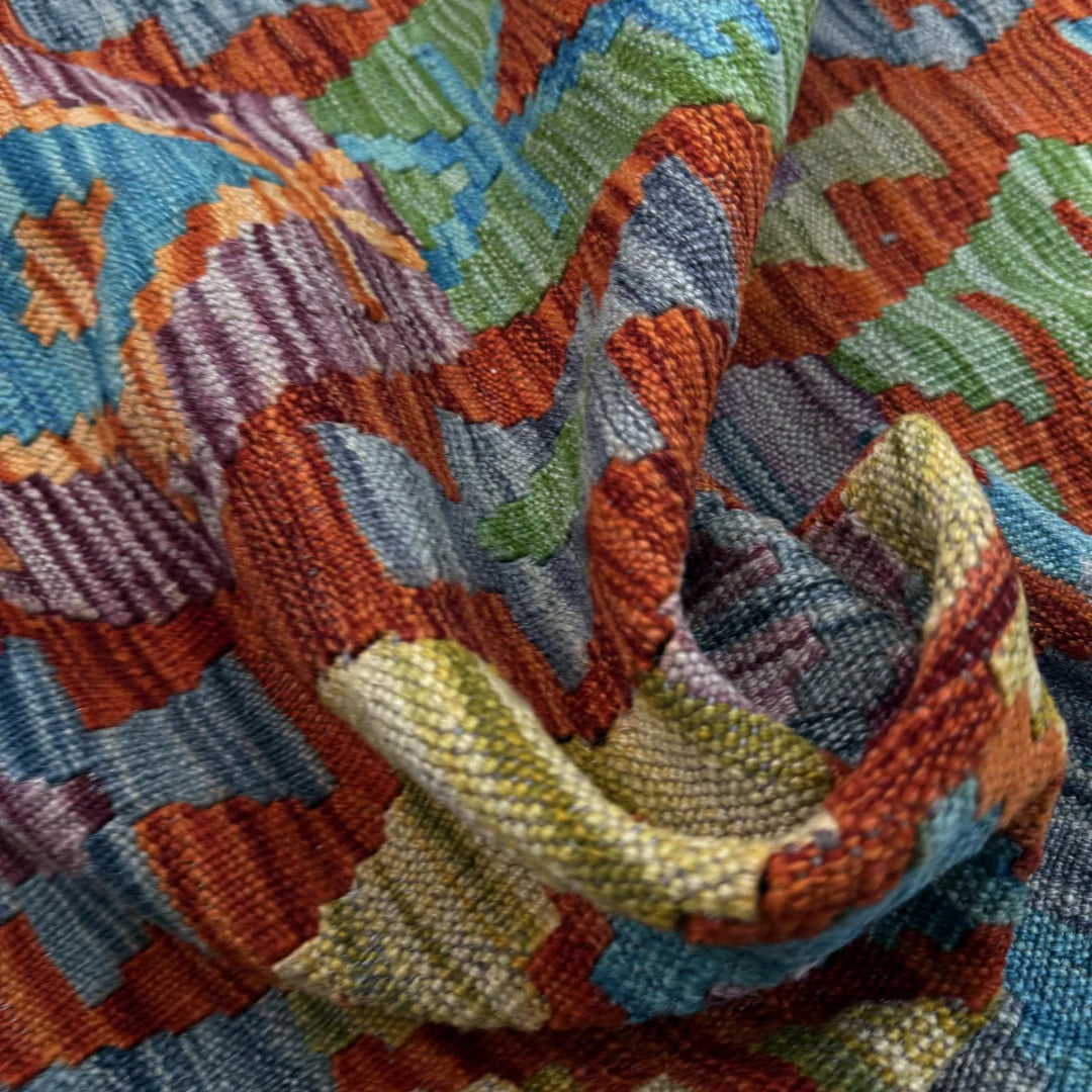 Afghan Vegetable Kilim Rug 5' 11" x 8' 0" Flat-Weave | No. AL351365
