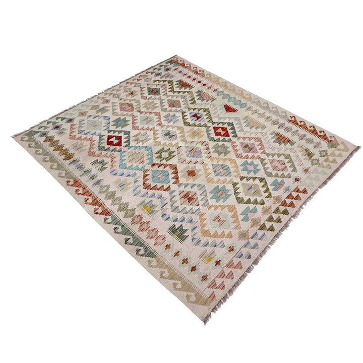 Afghan Kilim Rug 5' 0" x 6' 4" Flat-Weave | No. AL35141