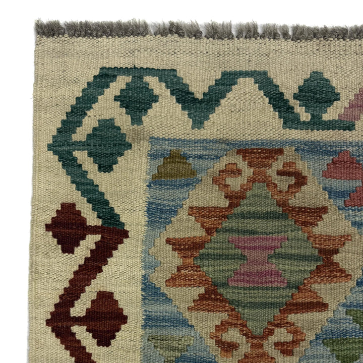 Afghan Vegetable Kilim Rug 2' 6" x 10' 2" Flat-Weave | No. AL351659