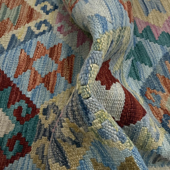 Afghan Vegetable Kilim Rug 2' 6" x 10' 2" Flat-Weave | No. AL351659