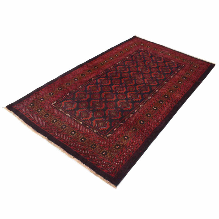 Afghan Baluchi Rug 4' 1" x 6' 10" Hand-Knotted | No. AL35277