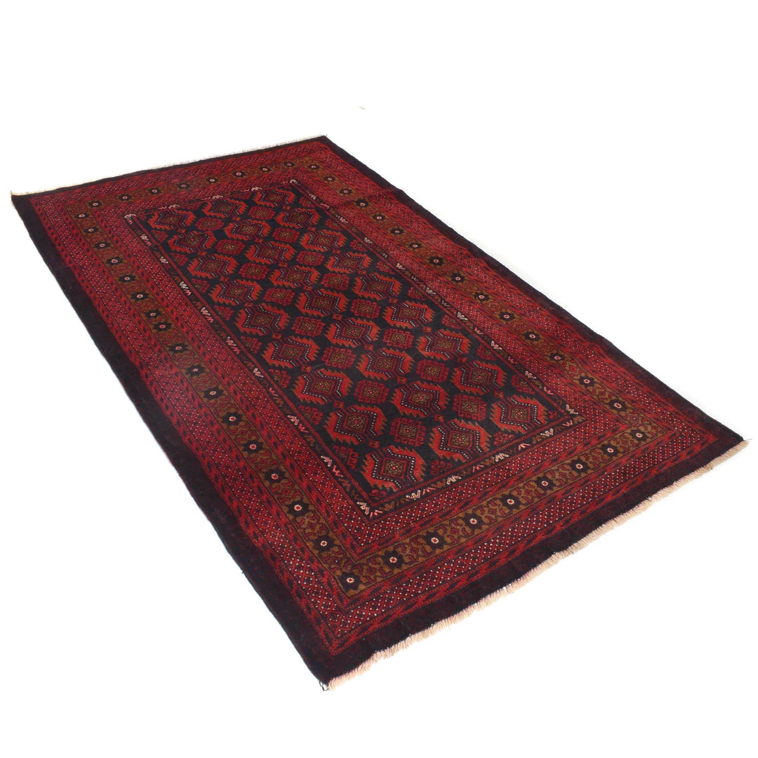 Afghan Baluchi Rug 4' 1" x 6' 10" Hand-Knotted | No. AL35277