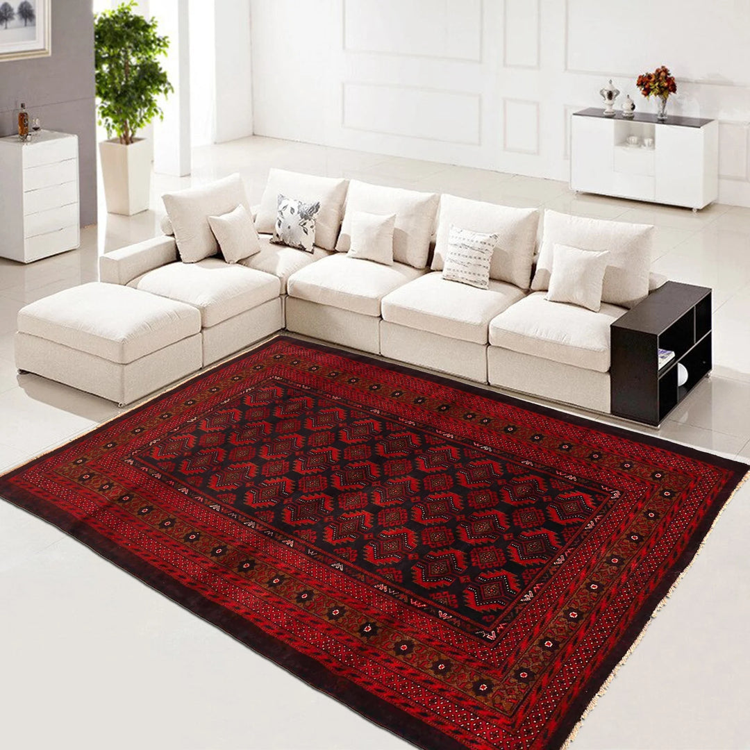 Afghan Baluchi Rug 4' 1" x 6' 10" Hand-Knotted | No. AL35277