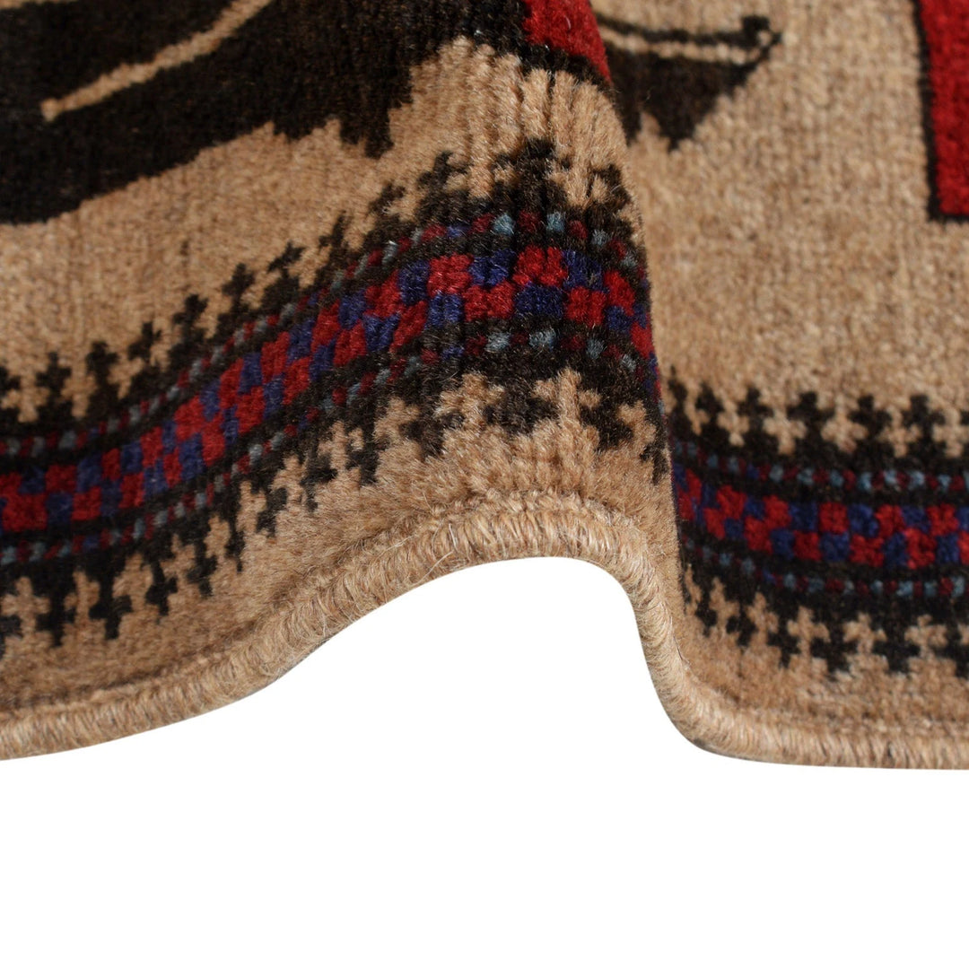 Brown Afghan War Rug 2' 11" x 4' 6" Hand-Knotted | No. AL35278