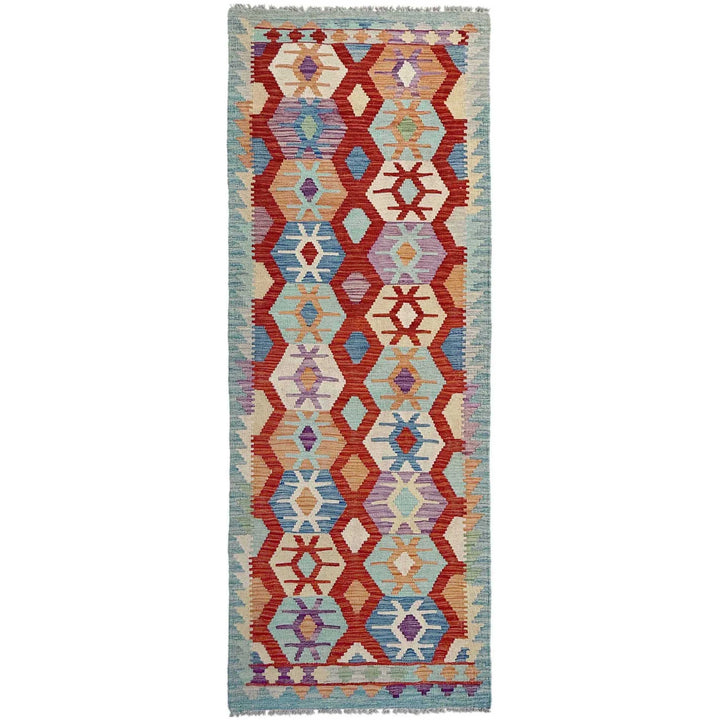 Afghan Vegetable Kilim Rug 2' 11" x 10' 0" Flat-Weave | No. AL352845